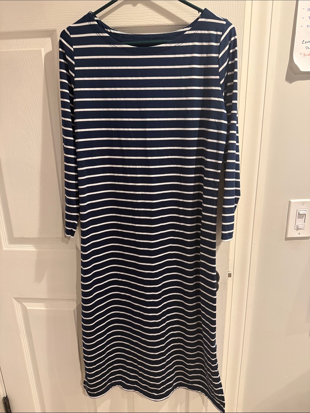 Vineyard Vines Navy and White Striped Midi Dress